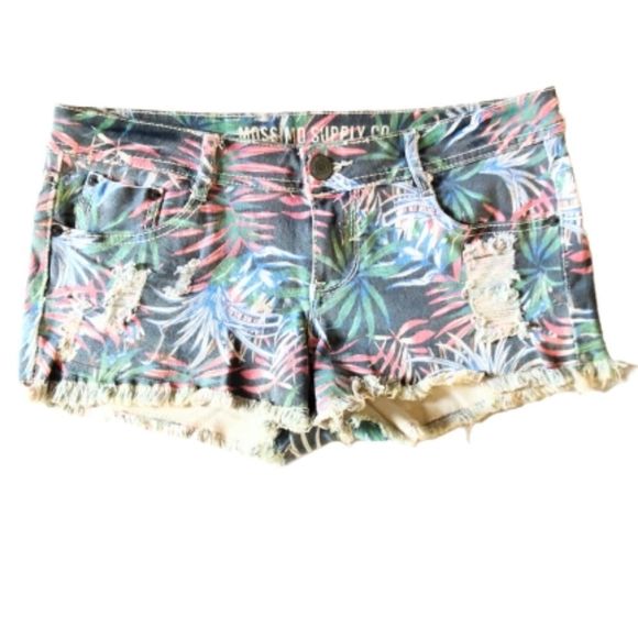 Mossimo Supply Co Floral Distressed Shorts Size 9 - Picture 1 of 6